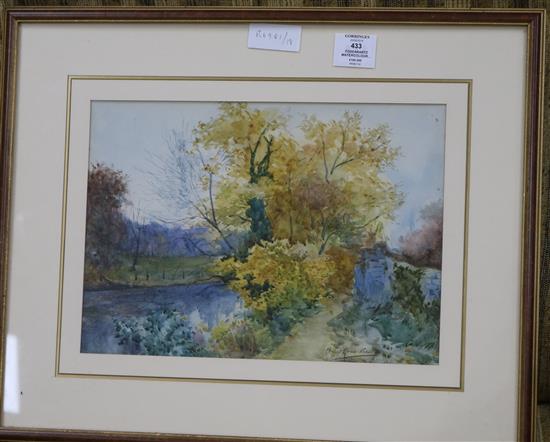 Ariel Rosenkranz, watercolour, a river scene